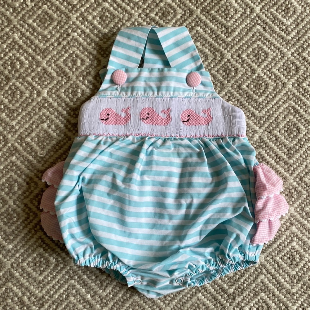 Classic Whimsy smocked whale bubble